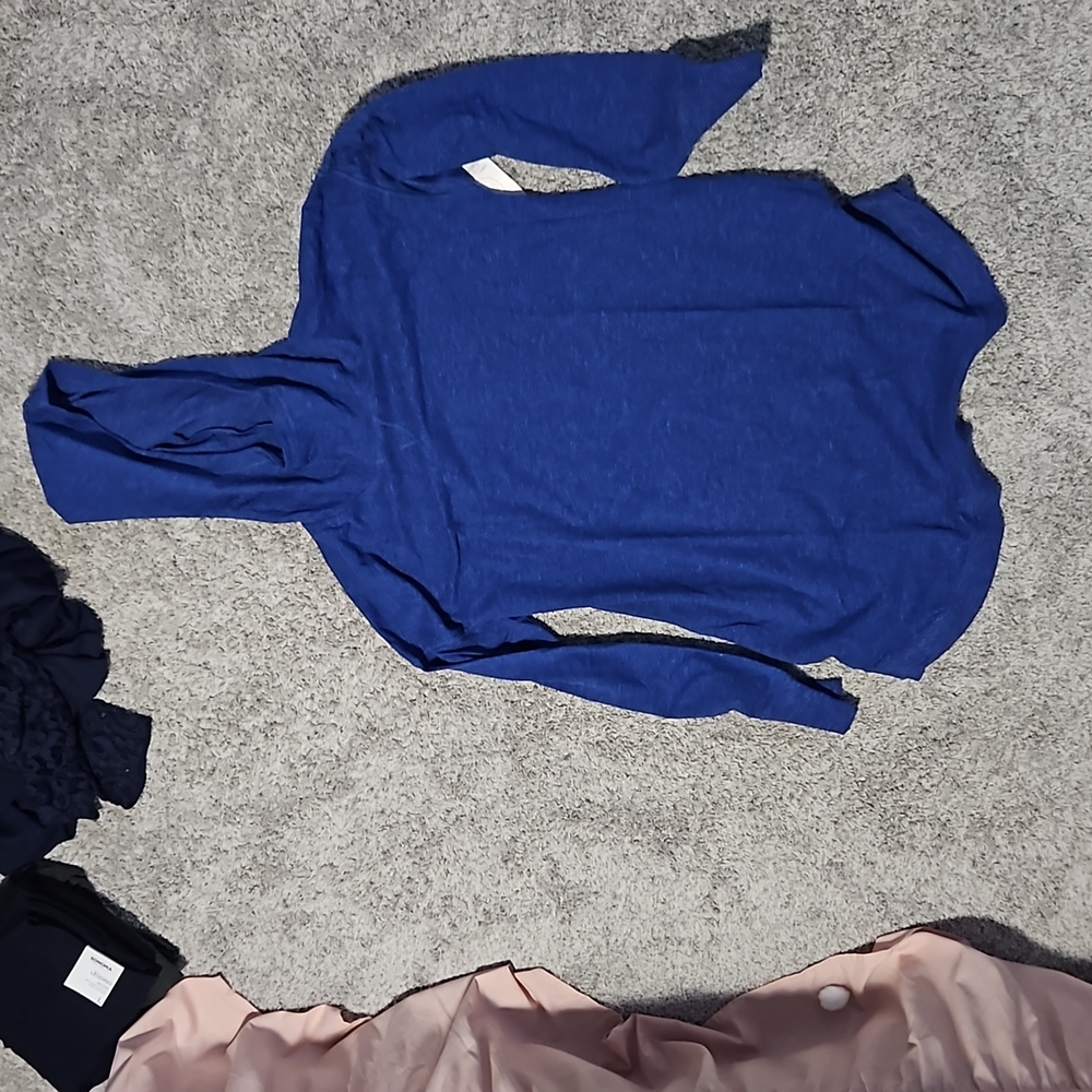 Brand new tek gear blue long sleeve hood tee size xl